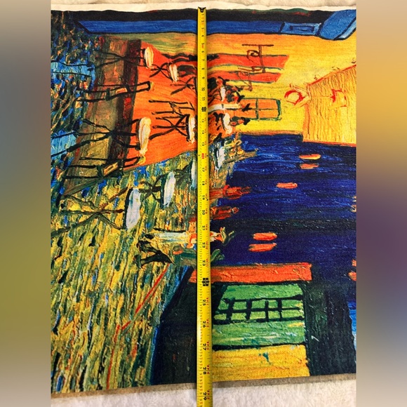 Van Gogh "Café Terrace at Night" Art Print Shaw or Scarf Warm Viscose- 72”x28.5” - Picture 12 of 13